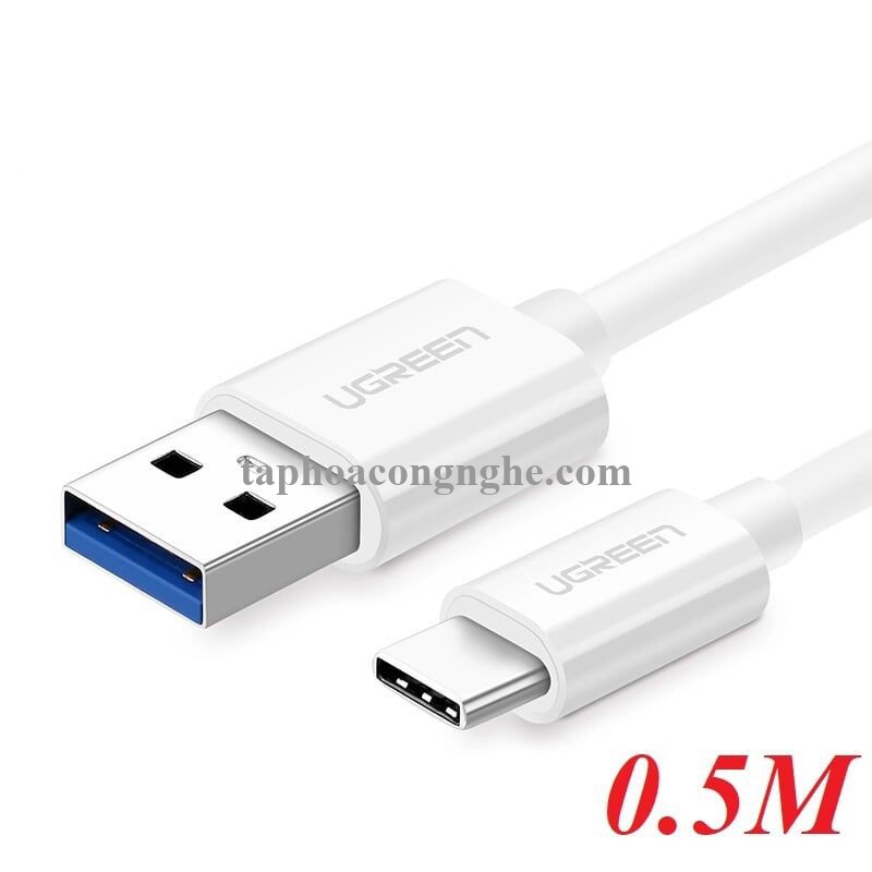 Ugreen 30622 0.5M màu Trắng Cáp USB TypeC sang USB 3.0 cáp tròn US172 30030622